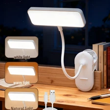 Gooseneck Adjustable Lamp with Clamp Eye-Caring Reading Desk Light LED Desk Lamp