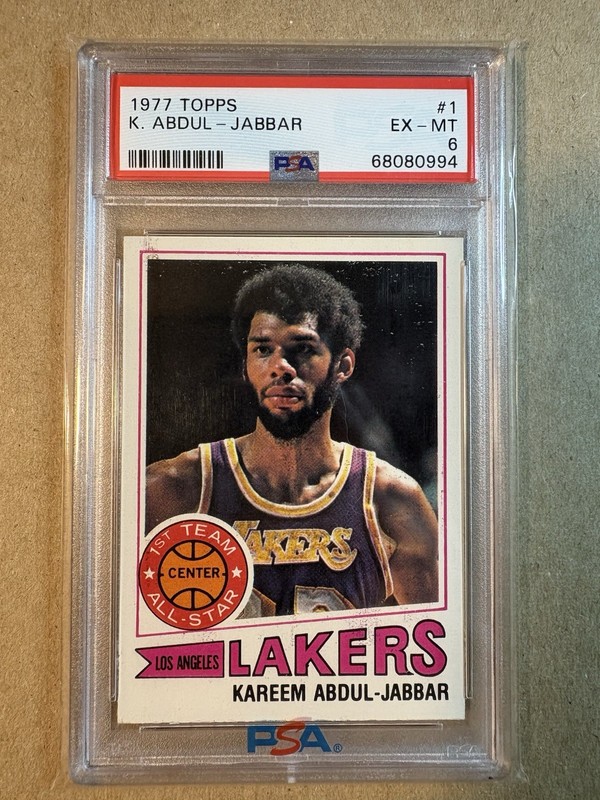 1977 Topps Kareem Abdul Jabbar #1 PSA 6 Los Angeles Lakers HOF