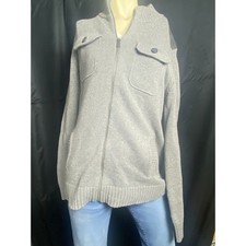 Mens Grey Knit Sweater Pullover Long Sleeve Crew Neck Size M