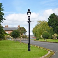 2.25m Black 'Kensington' Lamp Post and Lantern Set Garden Drive Pathway Lighting