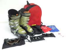 Salomon Ellipse 9.0 Custom Fit Sensifit Ski Boots Green Black 3D Buckle Size 9