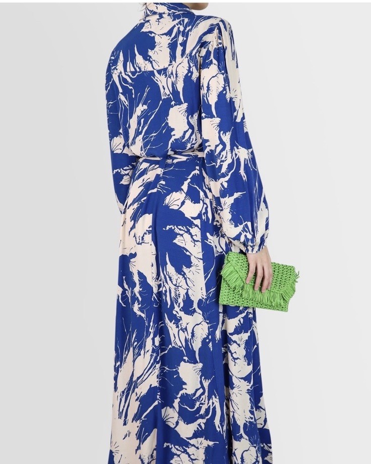 Zara Blue Paradise Maxi Dress Resort Wear thumbnail 2