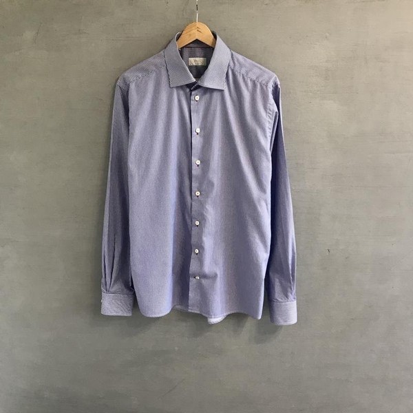 Men Eton Shirt White Cotton 38 / M / 46 #1VLS