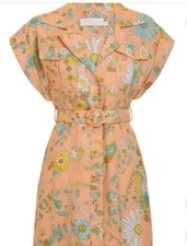 Zimmermann Lola Roll Cuff Linen Mini Dress Size 0P