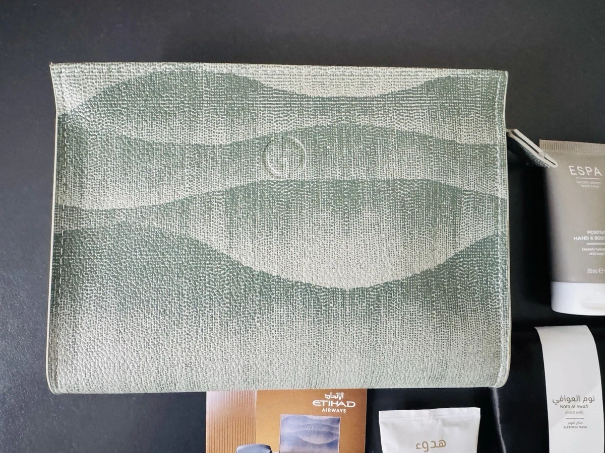 Etihad x Giorgio Armani ESPA inflight amenity pouch bag green Complete airline