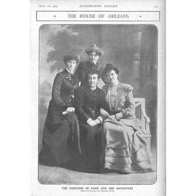 Die Comtesse de Paris und ihre Töchter - antiker Druck 1904