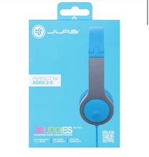 JLab JBuddies Gen 2 Folding Kids Wired Headphones, Blue/Gray HJBUDDIES2RBLU6 New