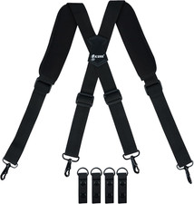 Tactical Duty Belt Suspenders with Metal Hook,Men Padded Police Harness for Duty