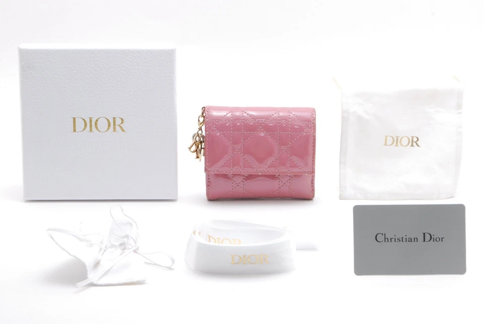 Бумажник компактный Dior Cannage пыльный розовый лакированная кожа 41-MA-0262 - Изображение 2 из 4