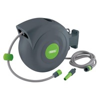 Draper 15046 Garden Hose Reel Auto Retractable 20m Wall Mounted Outdoor Hosepipe
