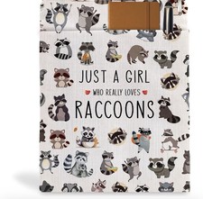 Book Lovers Gifts Book Sleeve,Book Cover with Zipper for Large Beige-raccoon [O]