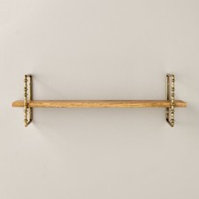 Twisted Brass and Wood Singular Wall Shelf - ...