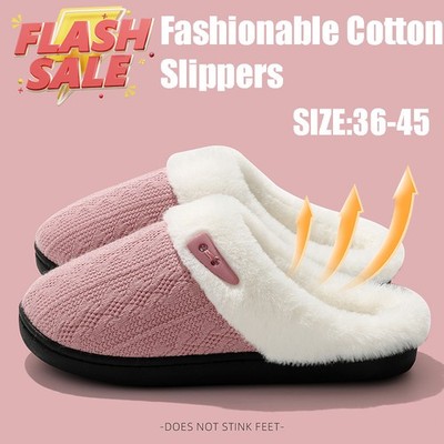 Unisex Fashionable Home Slippers Thick-Soled Protective Warm Cotton Slippers