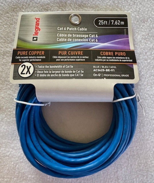 Cat 6 Patch Cable 25ft. Legrand  AC3625BEV1 Blue