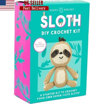 Kawaii DIY Crochet Kit Sloth Handmade Craft Kids Beginners Fun Activity New