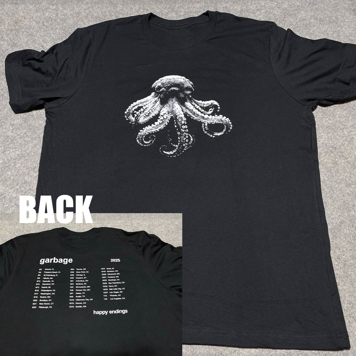 GARBAGE Octopus ACL 2025 Happy Endings Concert Tour Shirt Reprint
