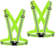 2 Pack Safety Vest Adjustable Reflective Belt Stripe Night Running Jogging Bike
