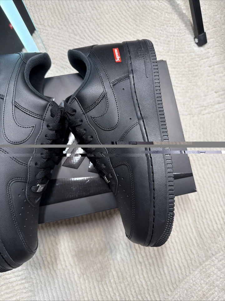 Nike Air Force 1 Low Supreme Negro Para hombres CU9225-001 Nuevo Talla 9.5 NUEVO EN CAJA Foto 4 de 4