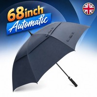 68 Inch Extra Large Golf Umbrella Windproof Double Canopy Vented Automatic Open