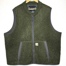 Carhartt Vest Mens 2XL Sherpa Fleece Relaxed Fit Zip Front Workwear OV4995-M