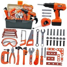 Kids Tool Set   48 Piece Toddler Tool Set with Electronic Toy Drill Orange