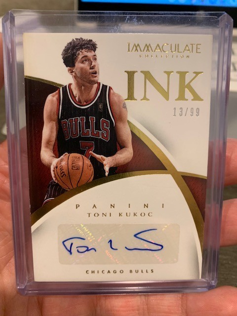 2014 15 TONI KUKOC PANINI IMMACULATE COLLECTION INK #69 AUTO /99 BULLS **NRMT**