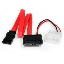 StarTech 12in Slimline SATA to SATA with LP4 Power Cable Adapter - SATA for Hard