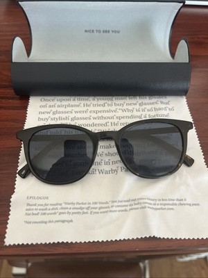 Warby Parker Durand M 200 Tortoise Brown Sunglasses Blue Lens LBF Wide 55-20-150