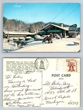 Gatlinburg TN-Tennessee, Brookside Motel Winter Snowfront Vintage c1976 Postcard