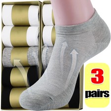 Men Breathable Boat Socks Simple Solid Color Lightweight Sweatproof Low 5 Pair