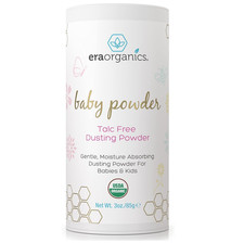 Era Organics Talc-Free Organic Baby Powder - USDA Organic Dusting Powder with Ar