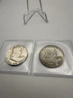 Lot of 2 1957 & 1960 Franklin Half Dollar 50C 90% Silver Phila KM#199