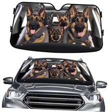 German Shepherd Dog Family Funny Windshield Sun Shade 2.German Shepherd Size S