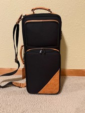 Gard Elite 4-ECSK Compact Double Trumpet Gig Bag - Black Nylon with Leather Trim
