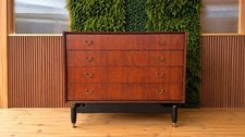 G Plan Librenza Tola Chest of Drawers – Black and Brass Mid Century