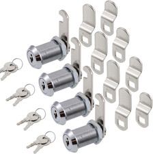 Cabinet Cam Lock Keyed Alike Cam Locks Secure File Drawer Door 1/8 Inch 4 PACK