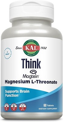 KAL Think Magnesium L-Threonate 2000 mg - 60 Tablets *EXP 04/2028*