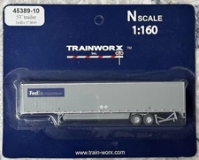 N-Scale Trainworx 53' Trailer FedEx MultiModal  45389-10  FedEx 973849  NEW