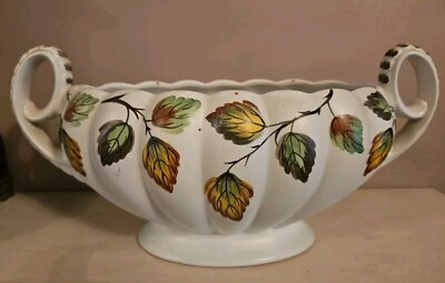 SELTENE gemusterte Vintage Arthur Holz Doppelhenkel Mantel Vase