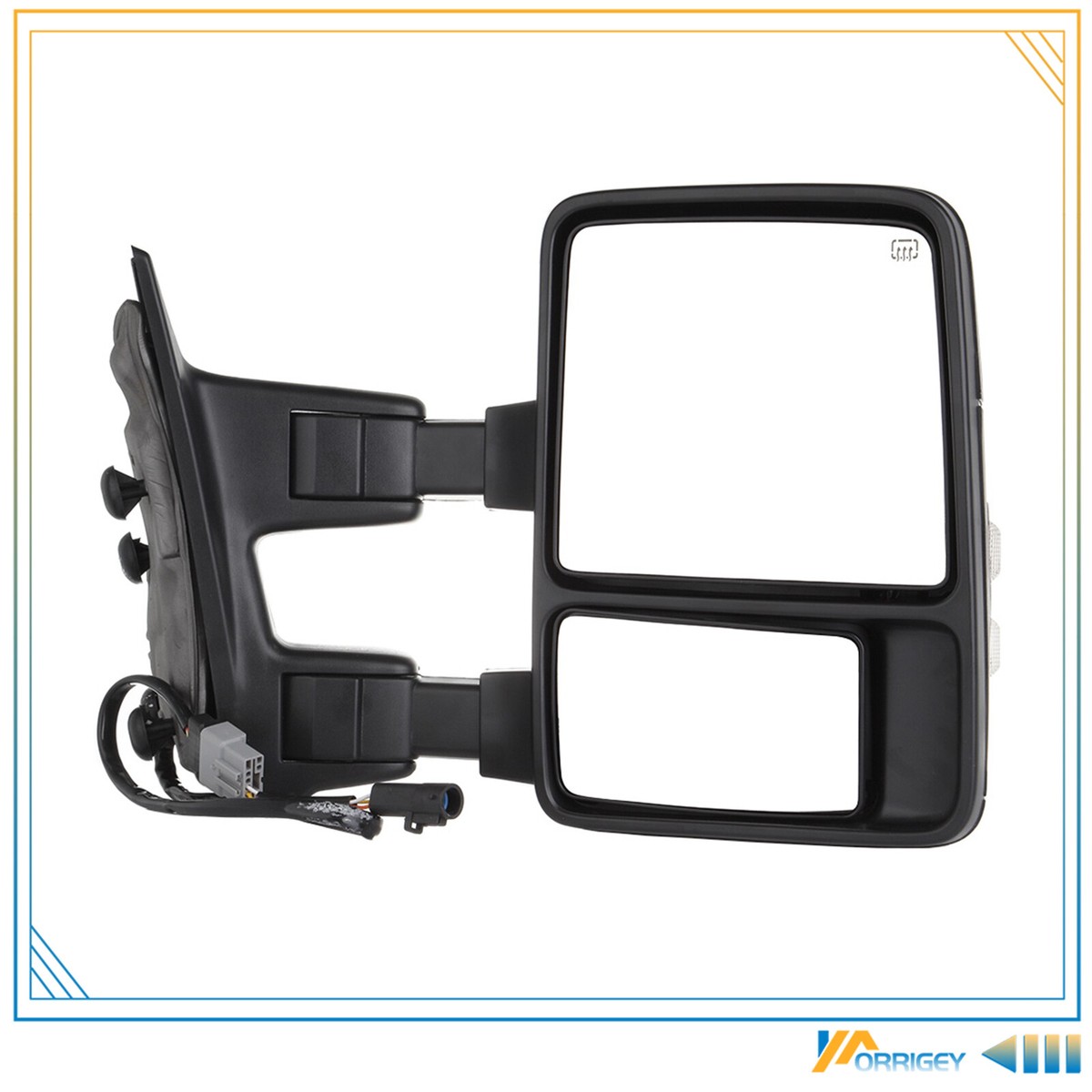 PZ TOWING MIRROR PAIR SET Replacement For 1999-2007 F250/F350/F450/F550 Super Duty, 01-05 Excursion Extendable Smoke Power Heated with Signal Light