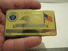 VTG NOS PERMA GRAPHICS OPTIMIST INTERNATIONAL SOCIAL SECURITY/ID CARD BLANK F258