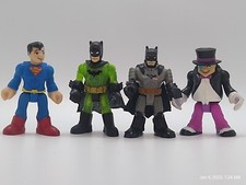 Lote Imaginext DC Super Friends - Superman, Penguin, Comic & Kryptonite Batman