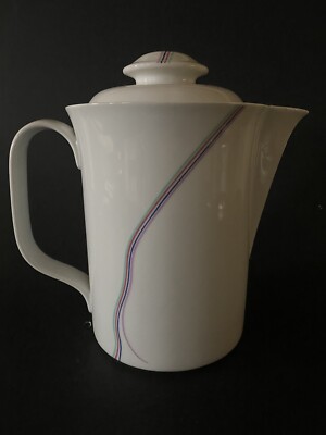 HTF RORSTRAND  Coffee Pot Rainbow Pattern, Sweden