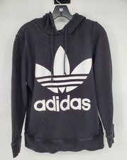 Adidas Originals Trefoil Hoodie Womens Size Medium Black Long Sleeve