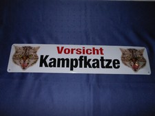 Metallschild Vorsicht Kampfkatze