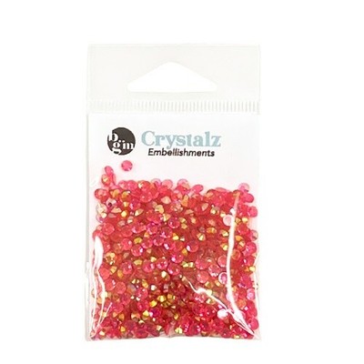 Buttons Galore Crystalz Clear Flat Back Gems-Raspberry