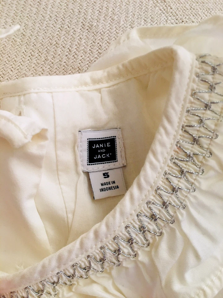 Janie and Jack Girls Long Sleeve Button Down Blouse Shirt Top Size 5 - Image 4 of 4