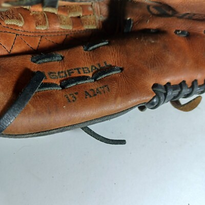Gant De Softball Wilson Elite A2477 13 Pouces, Cuir, RHT, Poches Oversize, Noir/marron