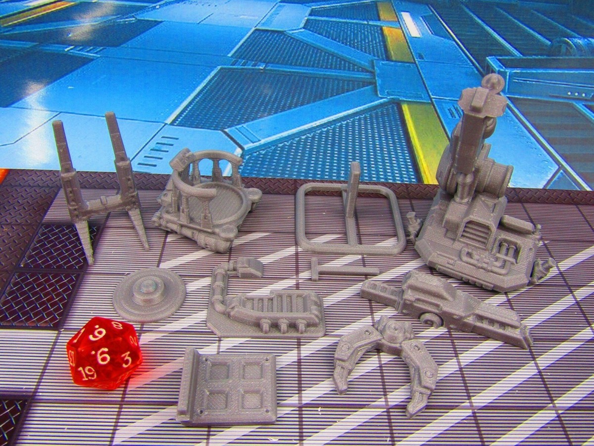 Scenario Scatter Terrain Per Giochi – Gru E Carrelli Elevatori Hover, Modello 3D Starfinder – EC3D