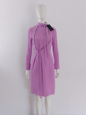 BNWT Shanghai Tang 'Cady' Dress Size UK 8 10 EU 36 38 Pink Waist-Tie Midi £1065
